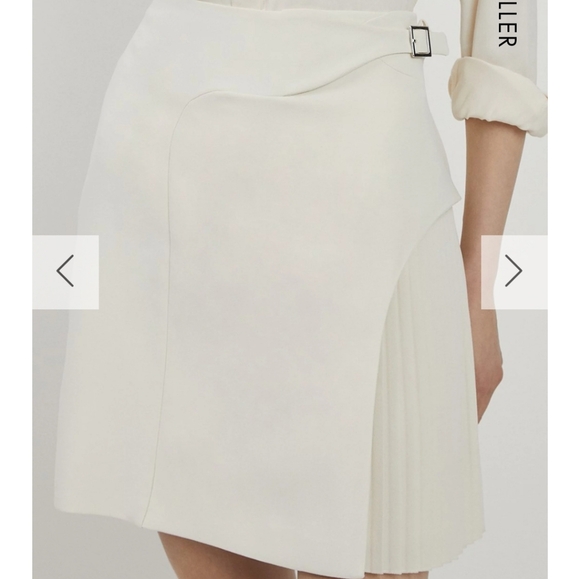 Karen Millen Tailored Buckle Detail Pleated Mini Skirt, NWT - Picture 8 of 12
